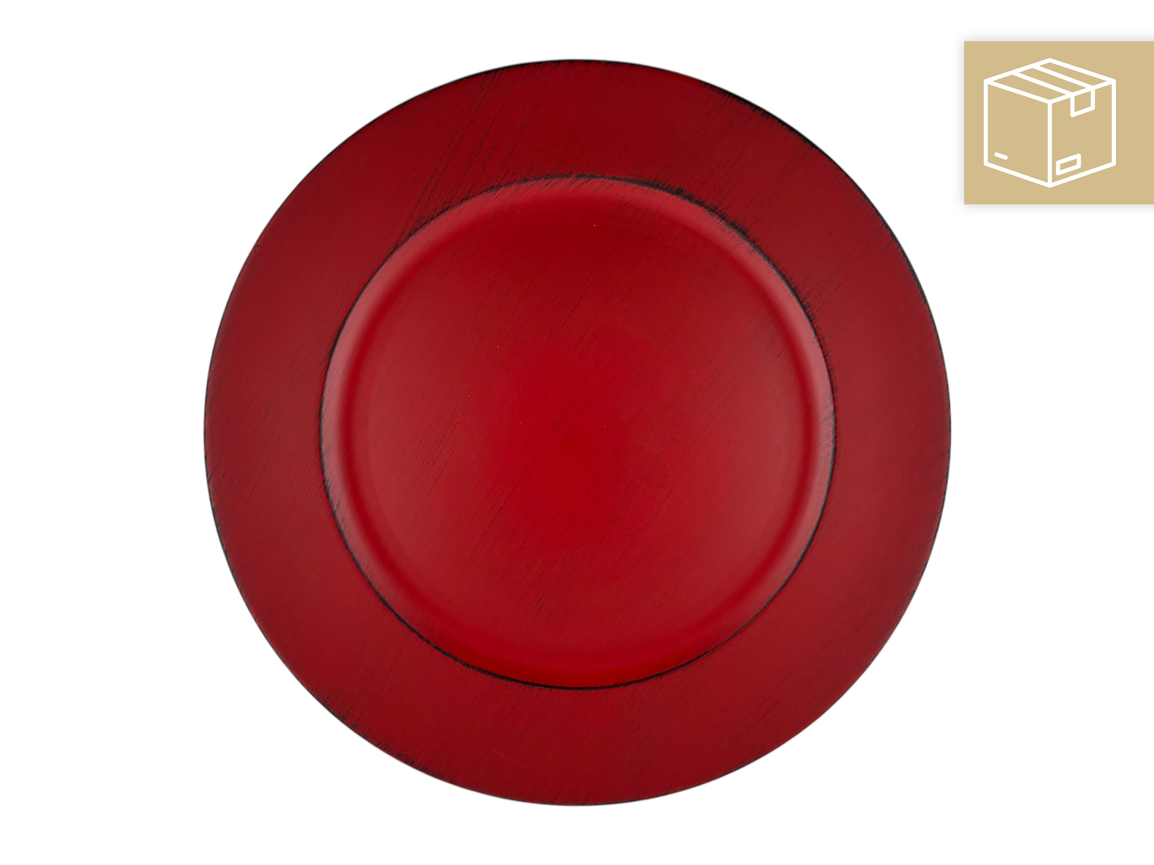 eventverleih-schleswig-holstein-catering-platzteller-rot-schwarz-33-cm image 1