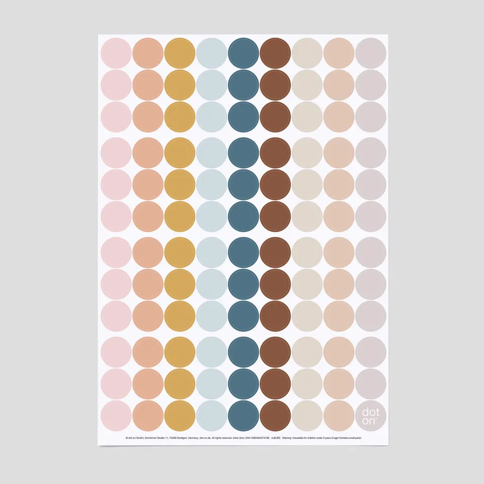 dot-on-boho-dots-klebepunkte-20-mm-retrofarben image 1