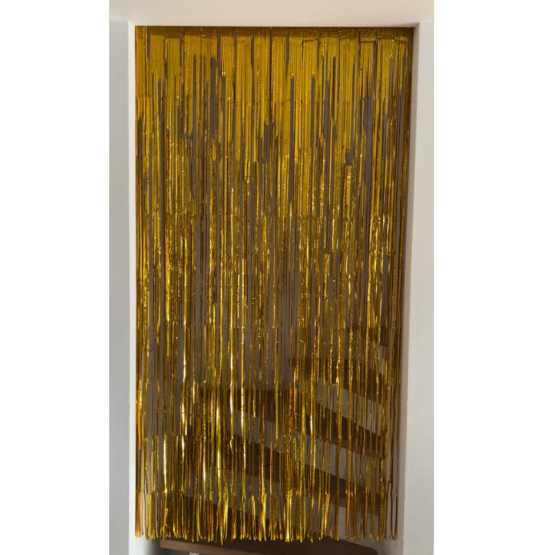 little-birthday-lametta-vorhang-gold-glitzer-deko-1x2m image 2