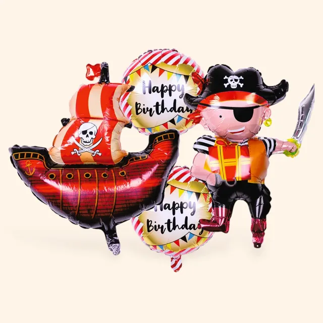 little-birthday-piraten-folienballon-set-4-teilig-helium-luftballons image 1