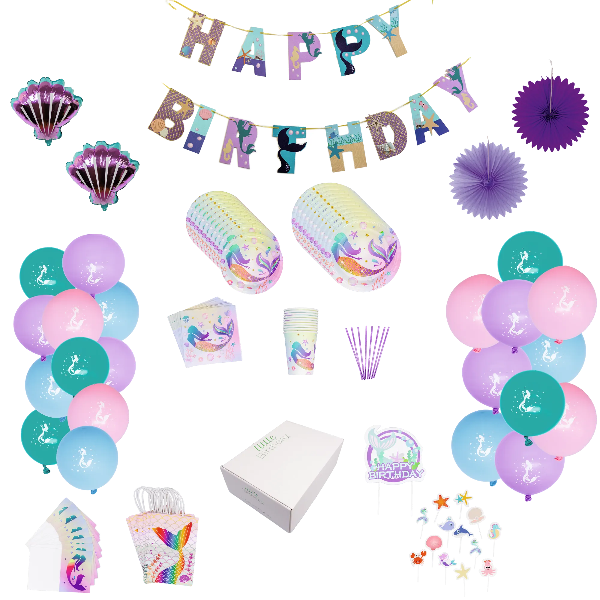little-birthday-meerjungfrau-geburtstagsbox-partyset-138-teilig image 2