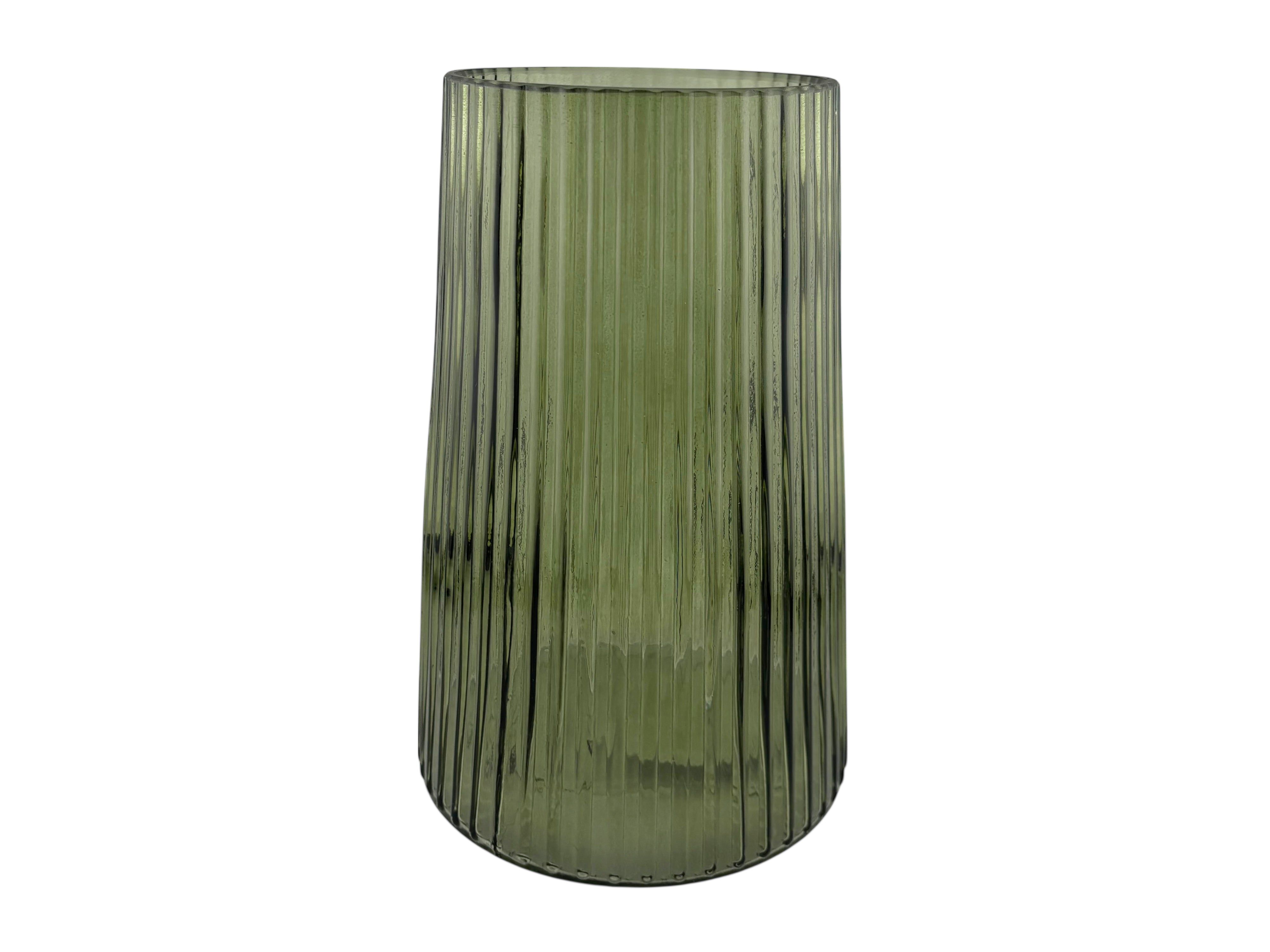 eventverleih-sh-glasvase-geriffelt-gr-n-vase-13x20-mieten image 1