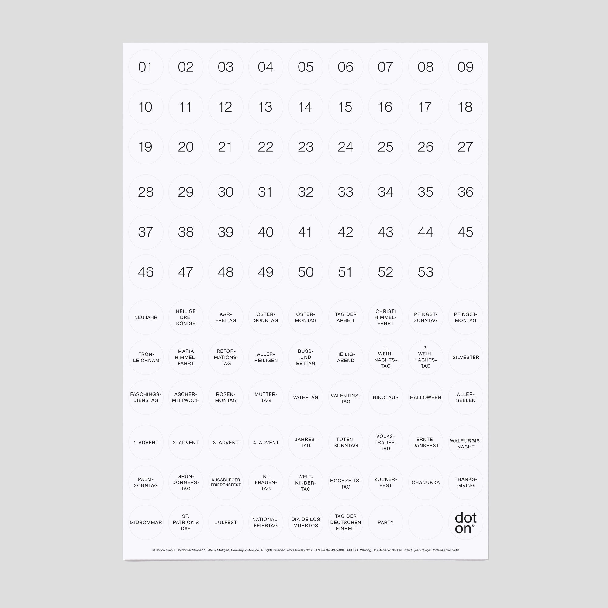 dot-on-white-holiday-dots-klebepunkte-20-mm-feiertage image 1