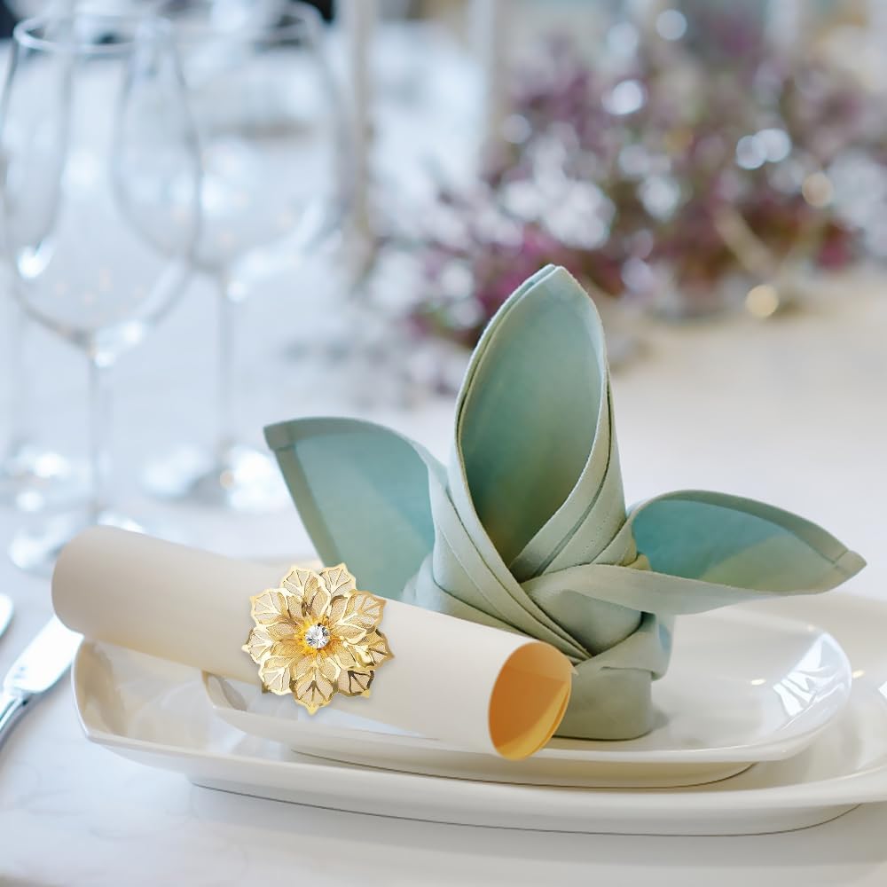 eventzauber-serviettenringe-blume-strass-serviettenring-gold-floral image 2