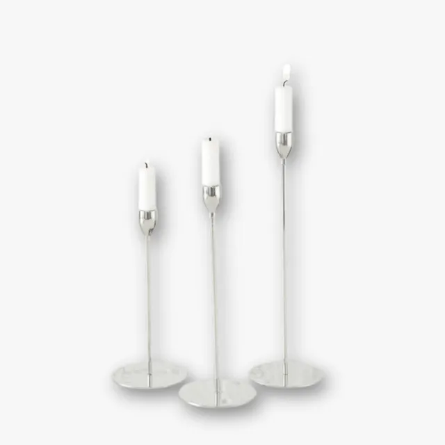 eventzauber-kerzenst-nder-set-silber-3-teilig-metall-stabkerzenhalter image 1