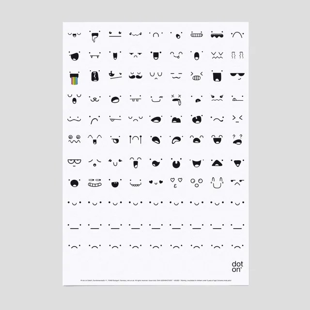 dot-on-klebepunkte-mood-dots-20-mm-wei-mit-gesichtern image 1
