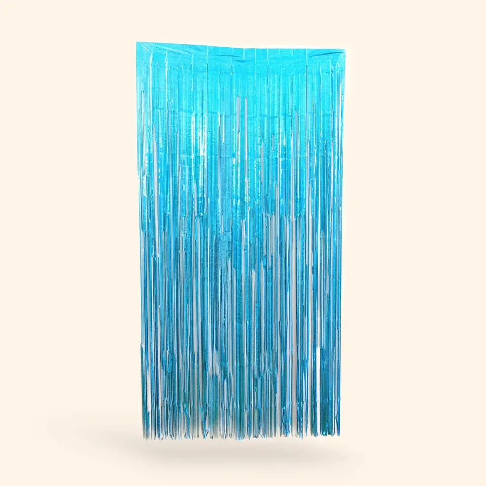 little-birthday-lametta-vorhang-hellblau-1x2-m-glitzer image 1