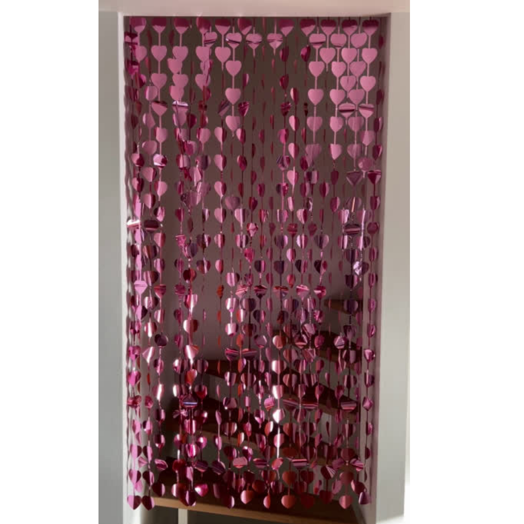 little-birthday-lametta-vorhang-herz-pink-1x2-m-glitzer image 3