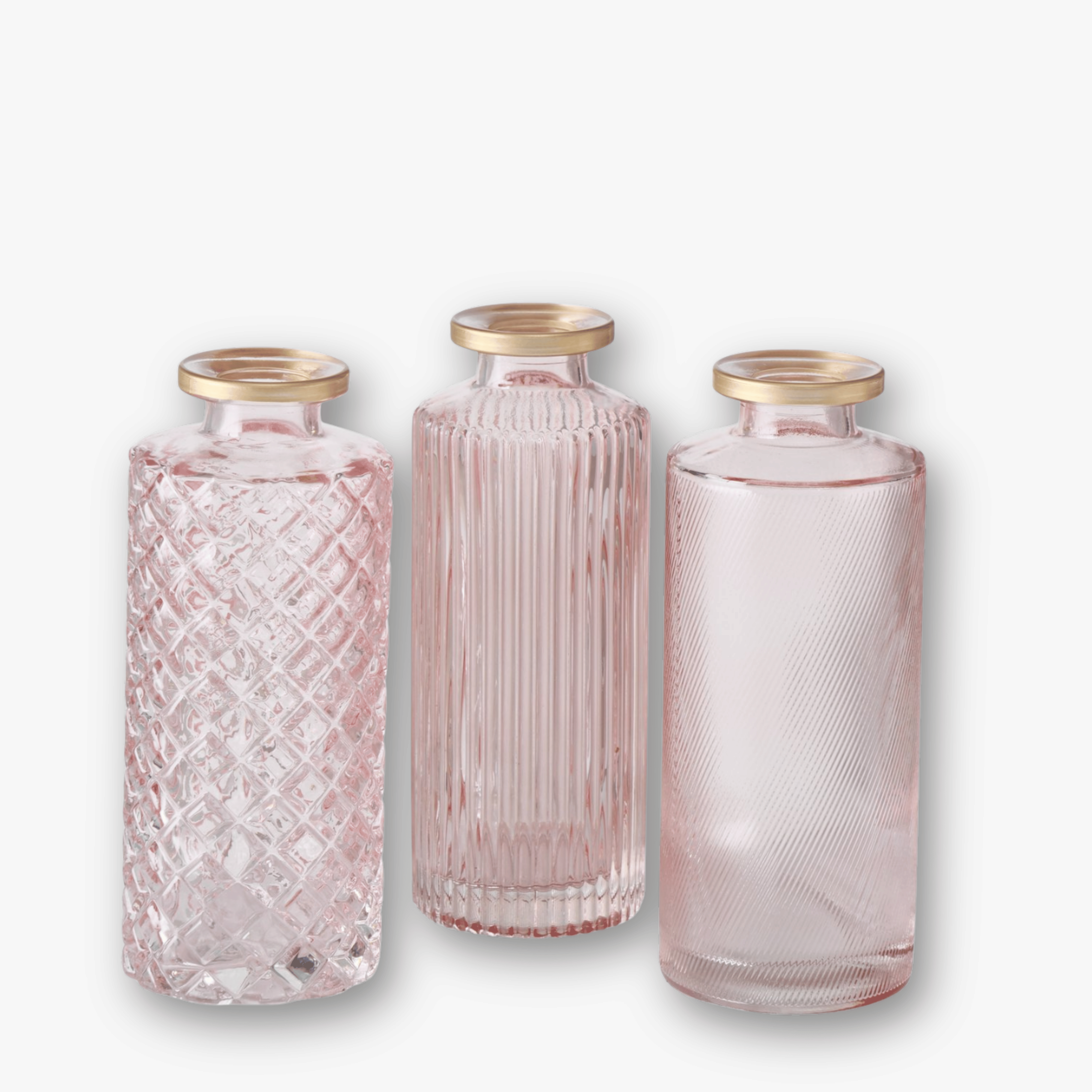 eventzauber-vasen-flaschenvasen-3er-set-glas-ros-goldrand image 1