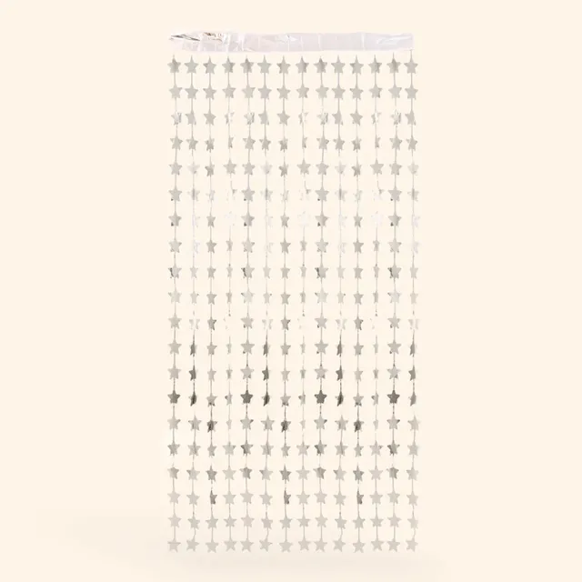 little-birthday-stern-lametta-vorhang-1x2-m-silber image 1