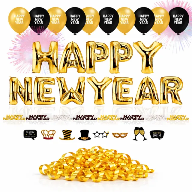 festifun-dekoration-set-silvester-2027-happy-new-year-gold image 1
