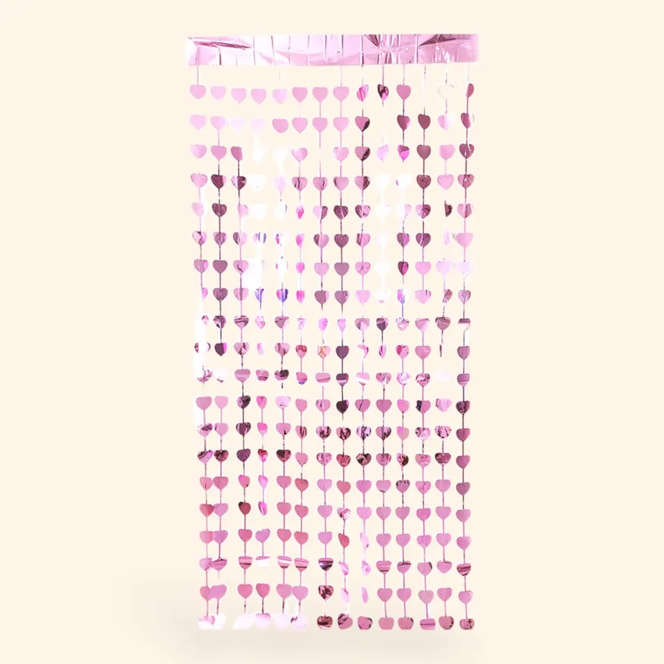 little-birthday-lametta-vorhang-herz-pink-1x2-m-glitzer image 1