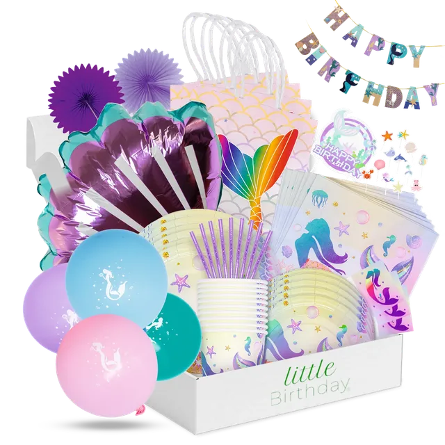 little-birthday-meerjungfrau-geburtstagsbox-partyset-138-teilig image 1