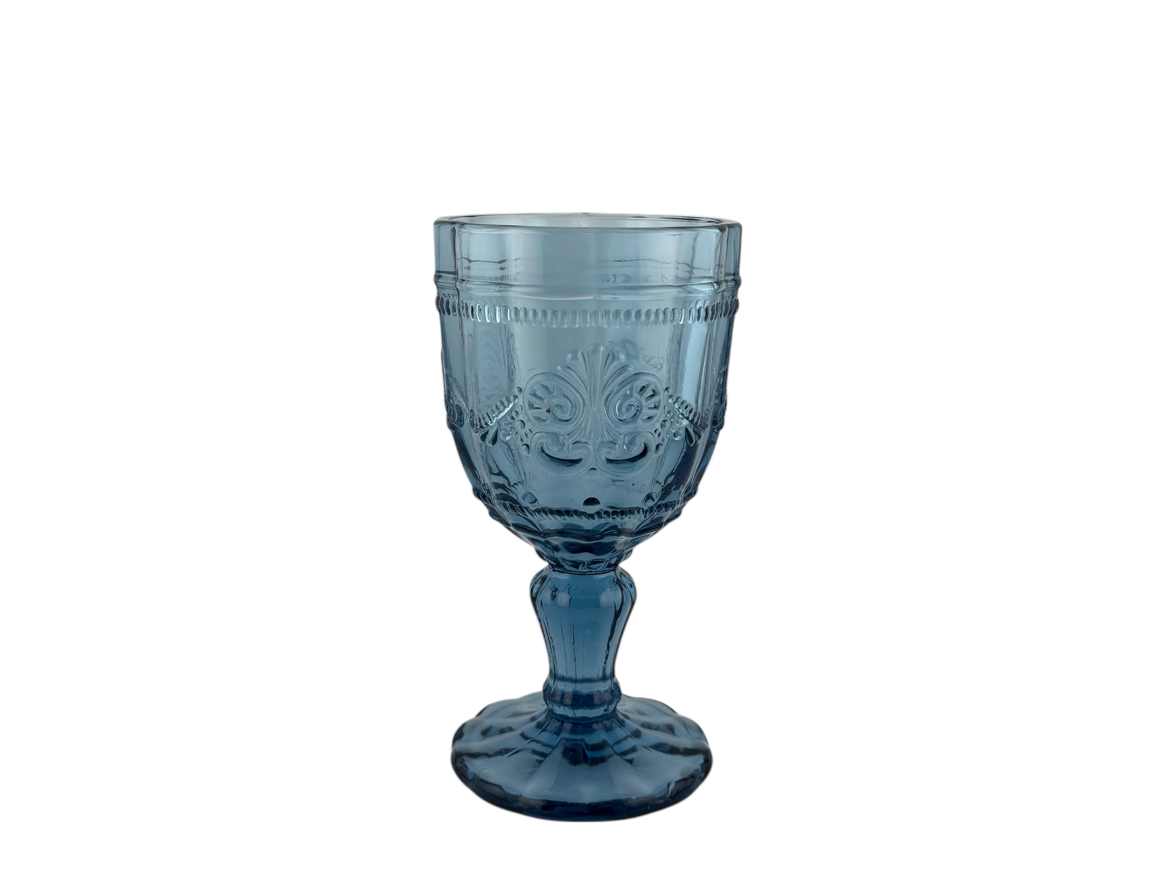 eventverleih-catering-vintage-kelchglas-blau-230ml-mieten image 1