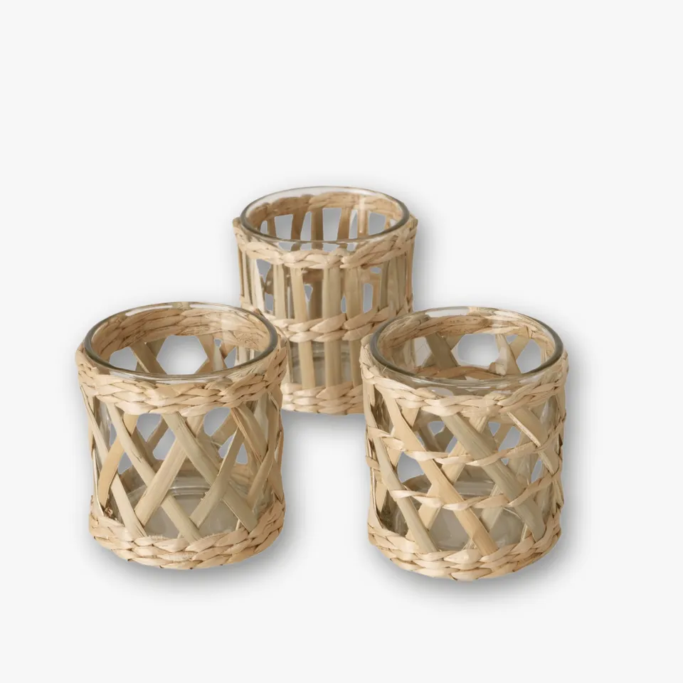 eventzauber-teelichtgl-ser-rattan-boho-natur-3er-set image 1