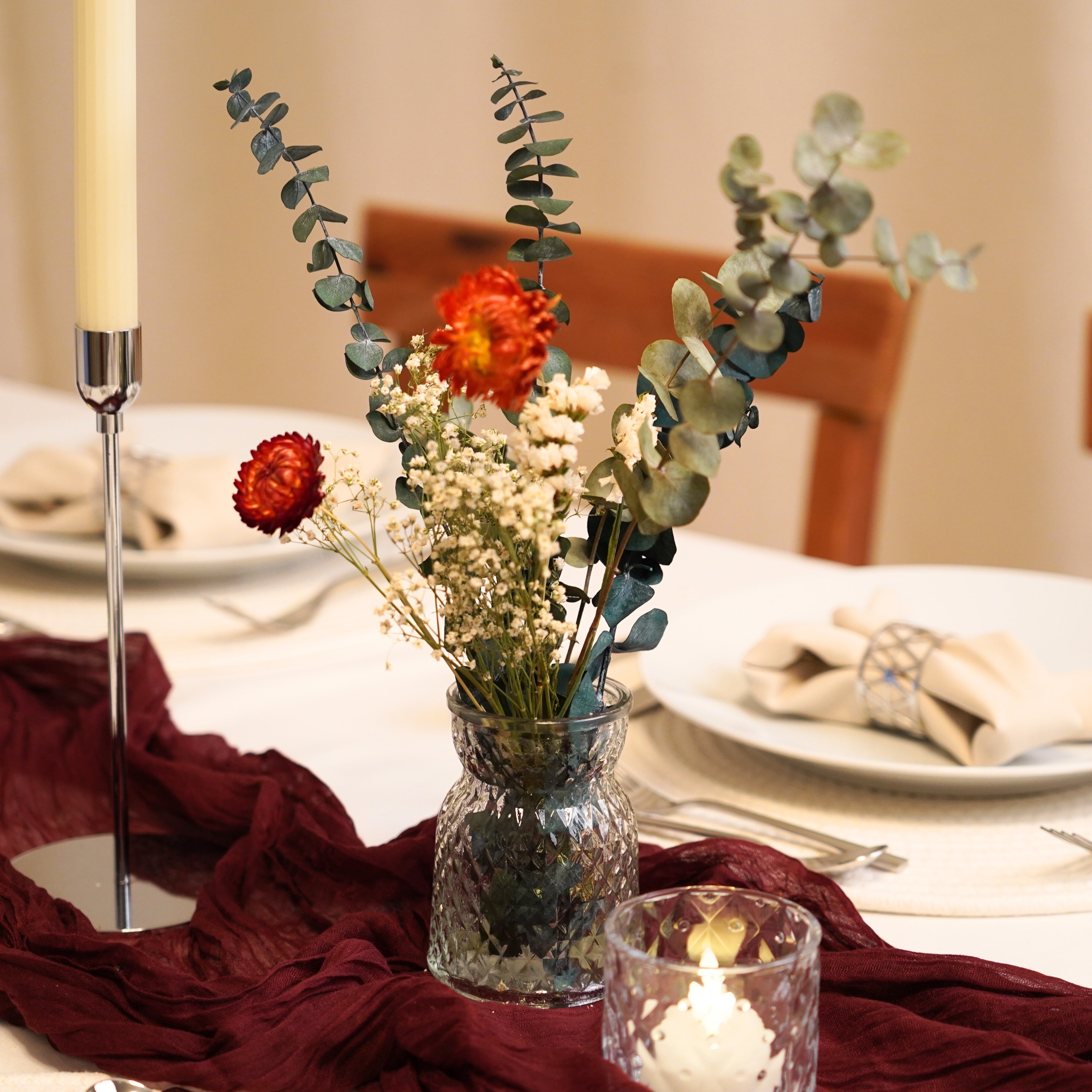 eventzauber-vase-glas-bauchig-facette-klar-h10-5-mieten image 2