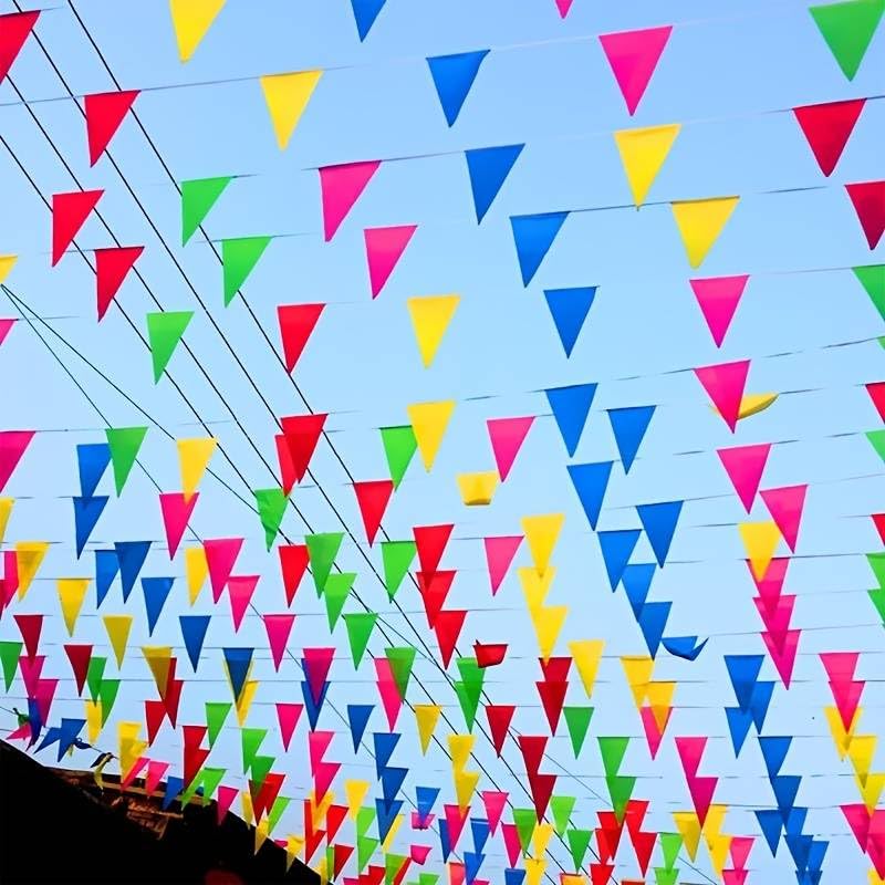 festifun-wimpelkette-3x-100m-stoffgirlande-bunt-wetterfest image 7