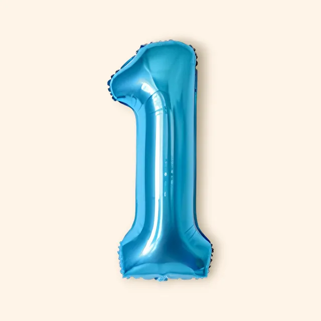 little-birthday-zahlenluftballon-1-folienballon-101-cm-blau image 1