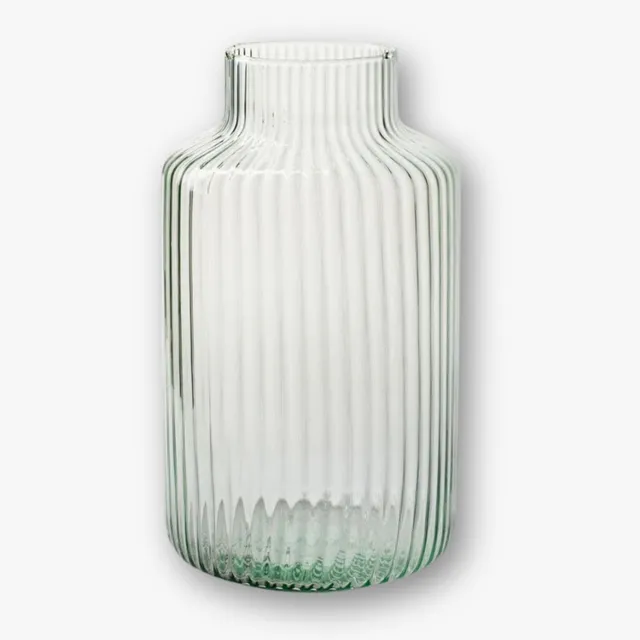 eventzauber-vase-glas-rille-klar-h25-blumenvase image 1