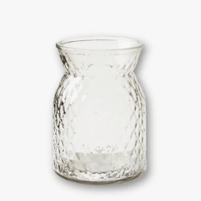 eventzauber-vase-glas-bauchig-facette-klar-16-cm-blumen image 1