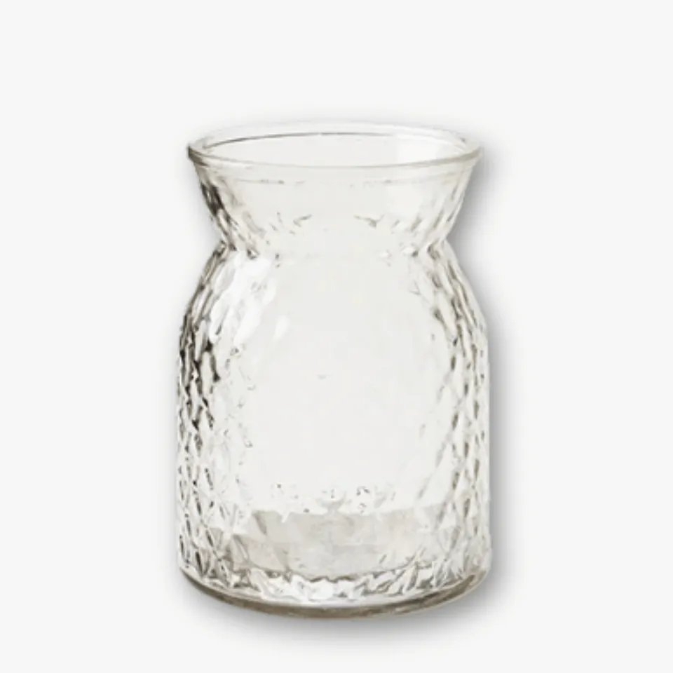 eventzauber-vase-glas-bauchig-facette-klar-16-cm-blumen image 1