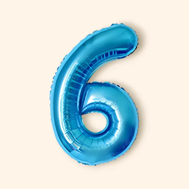 little-birthday-zahlenballon-6-folienluftballon-101cm-blau image 1