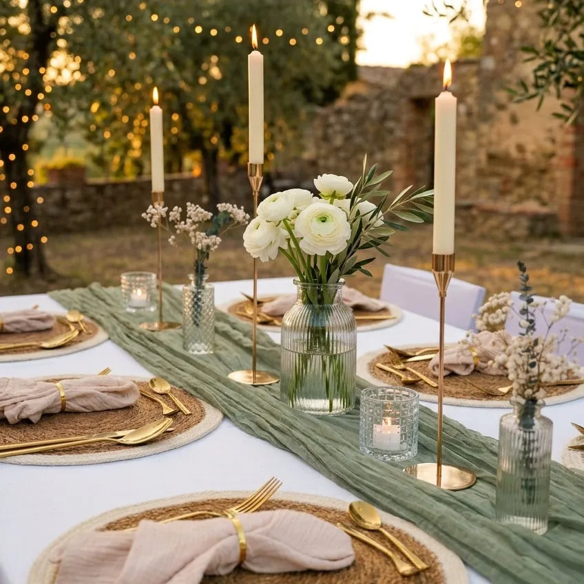 eventzauber-tischdeko-komplettset-greenery-beige-hochzeit-set image 1