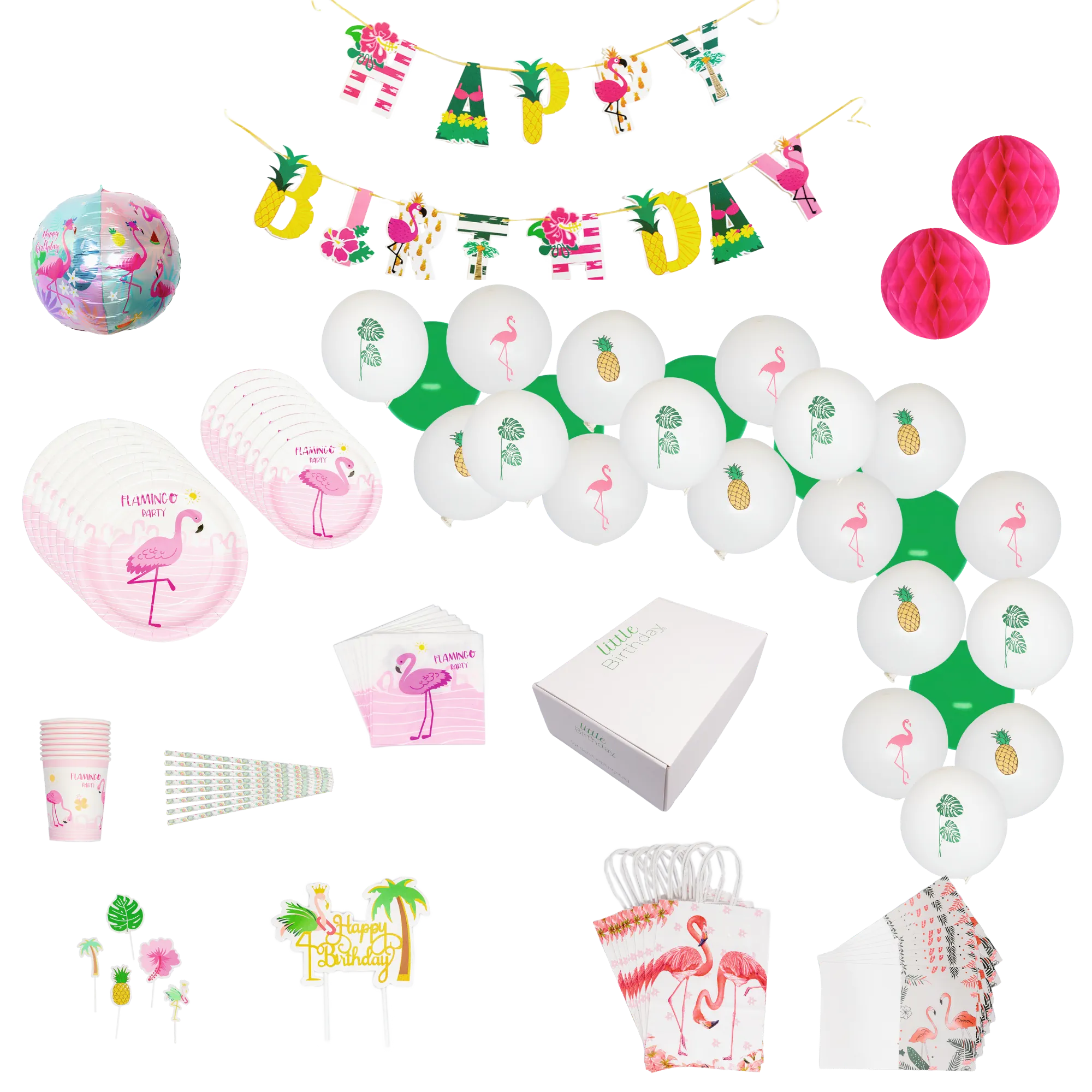 little-birthday-mottobox-flamingo-partyset-125-teile-8-kinder image 2