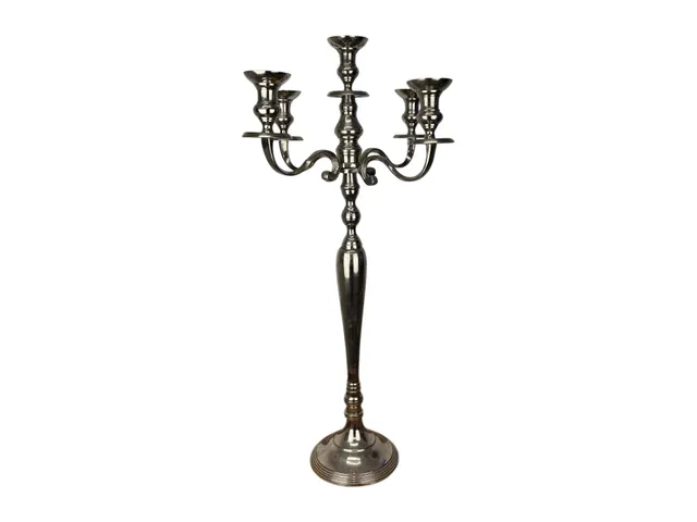 dekoration-kerzenleuchter-5-armig-silber-80-cm-mieten image 1