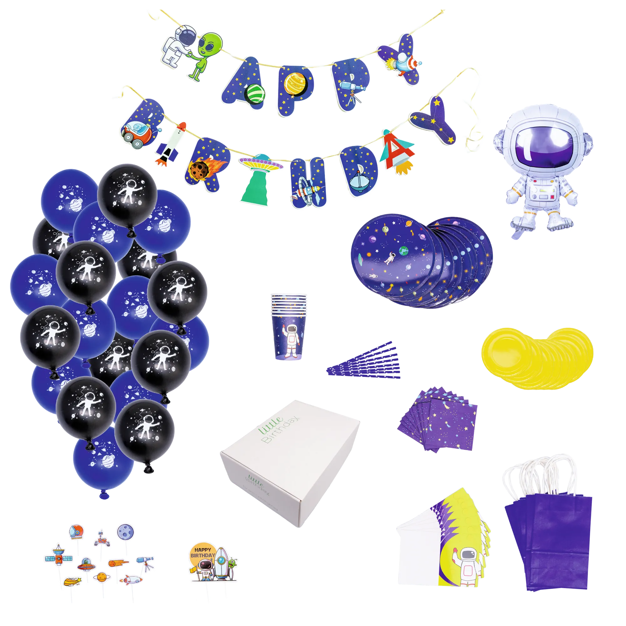 little-birthday-geburtstags-mottobox-astronaut-partyset-119-tlg image 2