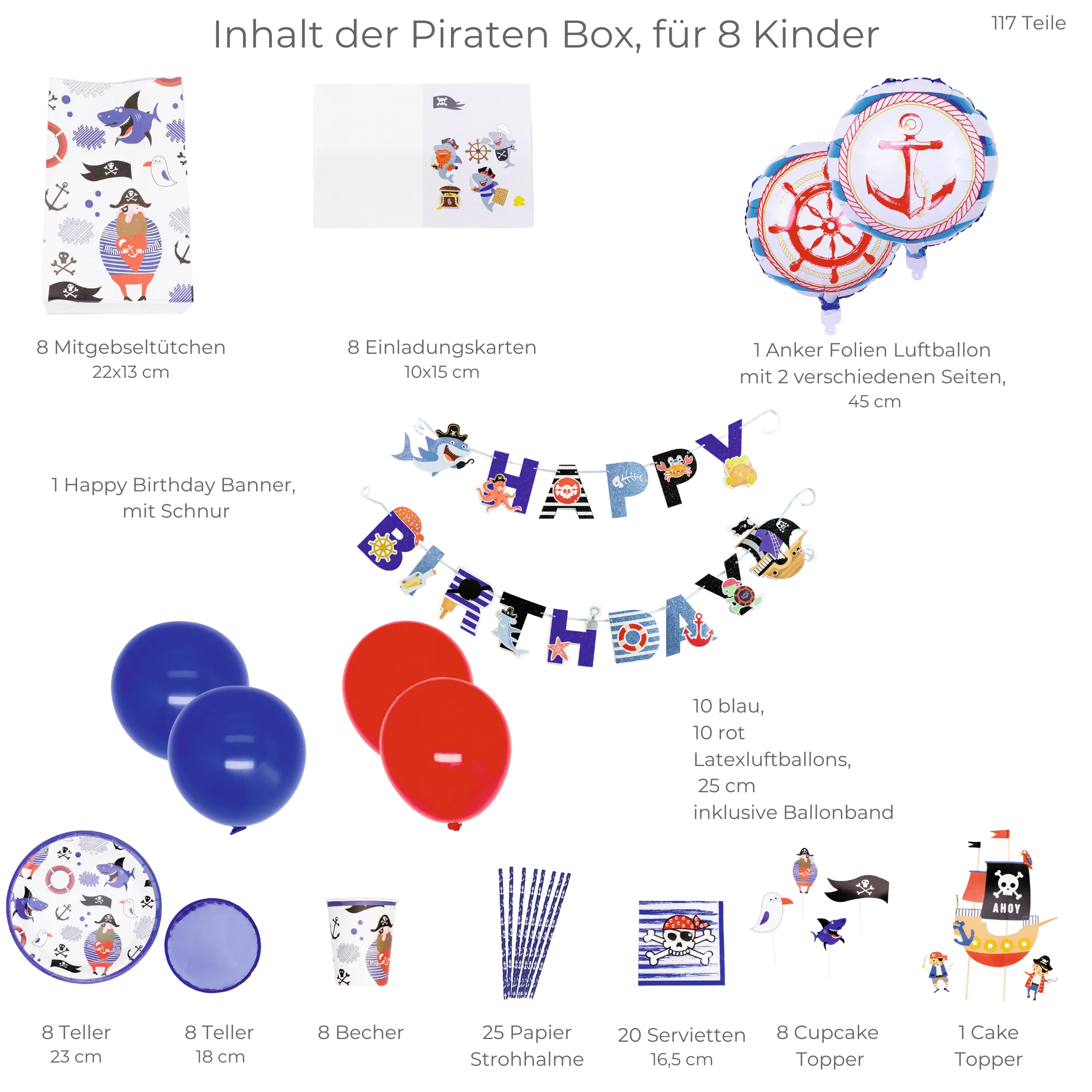 little-birthday-piraten-mottobox-partyset-8-kinder-117-tlg image 3