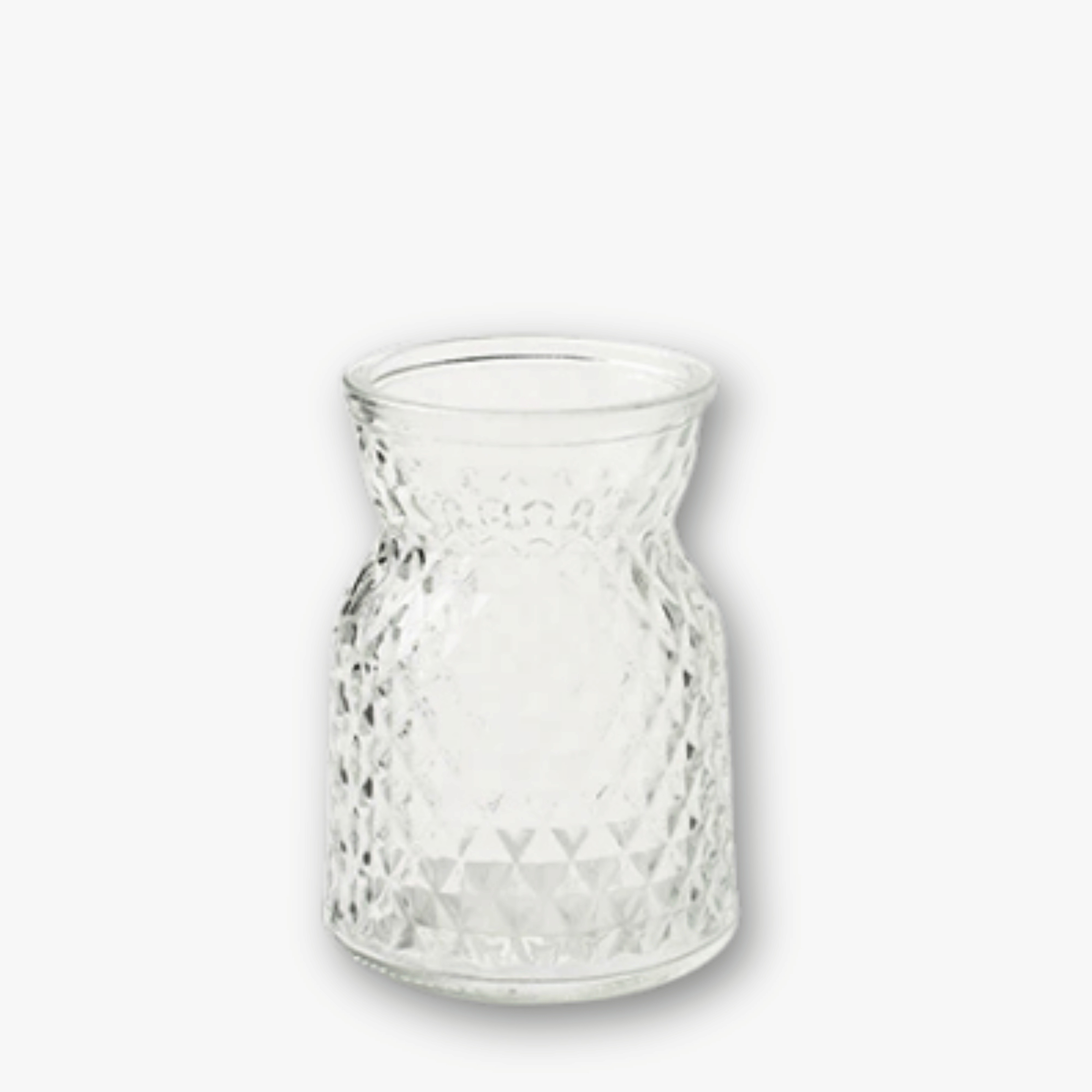 eventzauber-vase-glas-bauchig-facette-klar-h10-5-mieten image 1