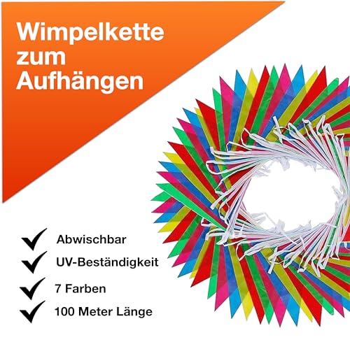 festifun-wimpelkette-3x-100m-stoffgirlande-bunt-wetterfest image 8