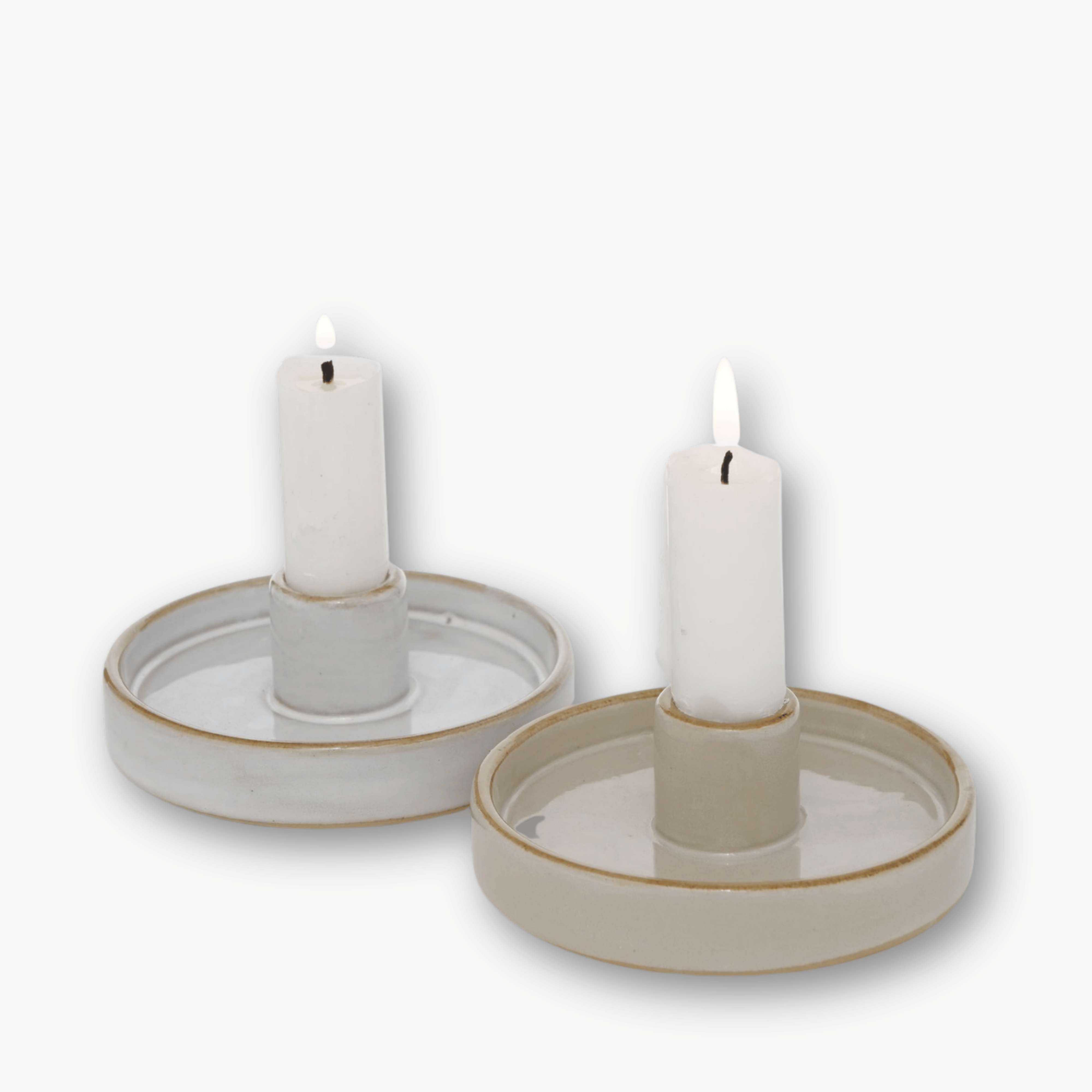 eventzauber-kerzenst-nder-keramik-wei-creme-2-teilig-stabkerzenhalter image 2