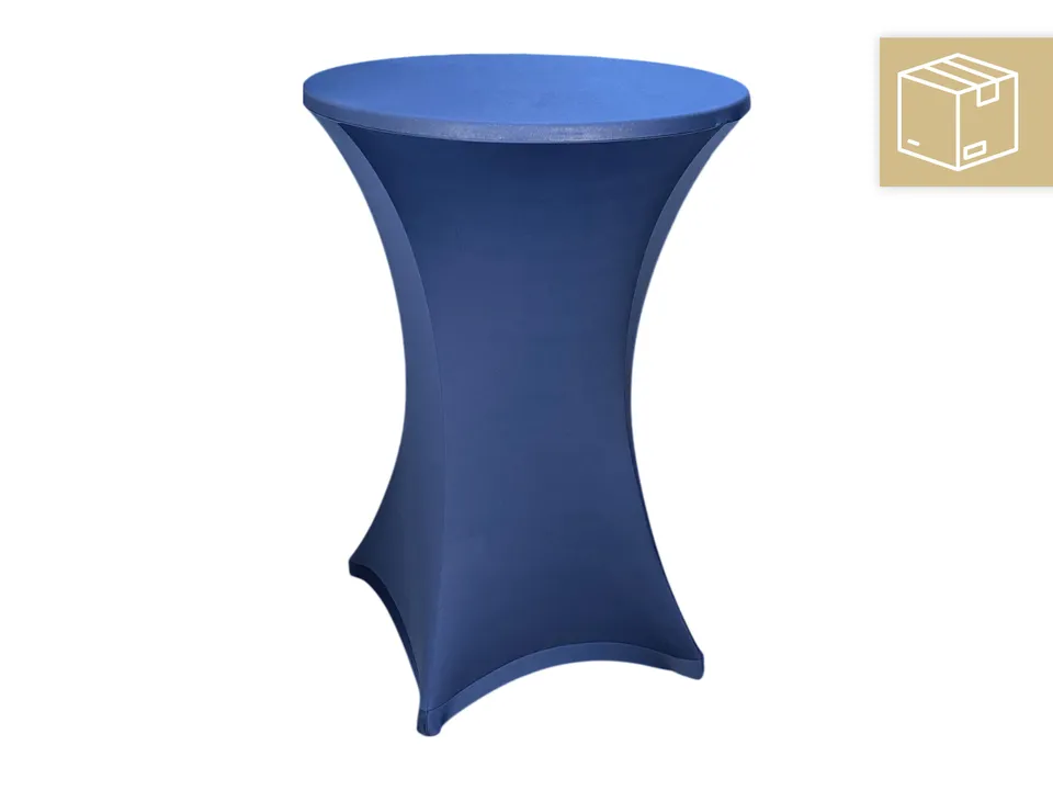 eventverleih-mobiliar-stehtischhusse-marineblau-80cm-mieten-stretch image 1