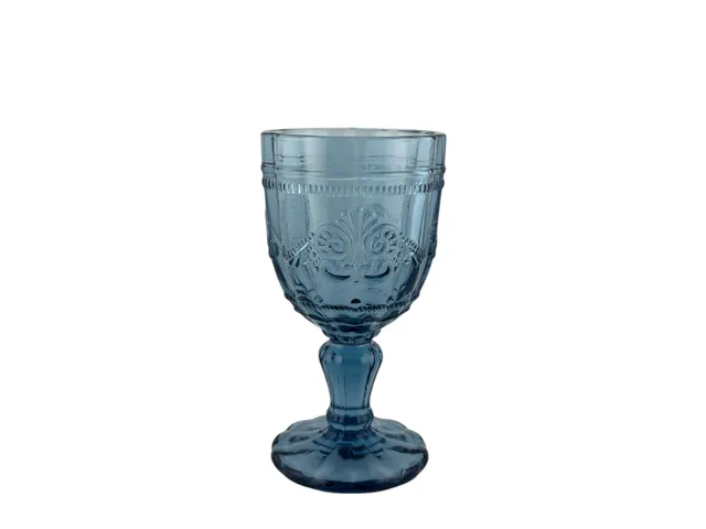 eventverleih-catering-vintage-kelchglas-blau-230ml-mieten image 1