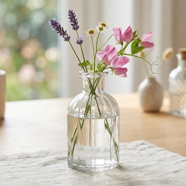 eventzauber-vasen-flaschenvase-glas-linear-klar-h14-klein image 1