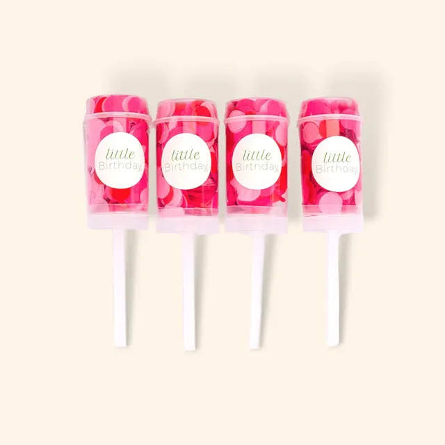 little-birthday-konfettiboxen-konfetti-kanone-push-pop-pink-4er-set image 1