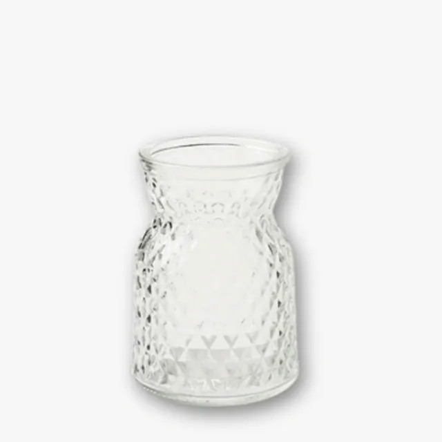 eventzauber-vase-glas-bauchig-facette-klar-h10-5-mieten image 1