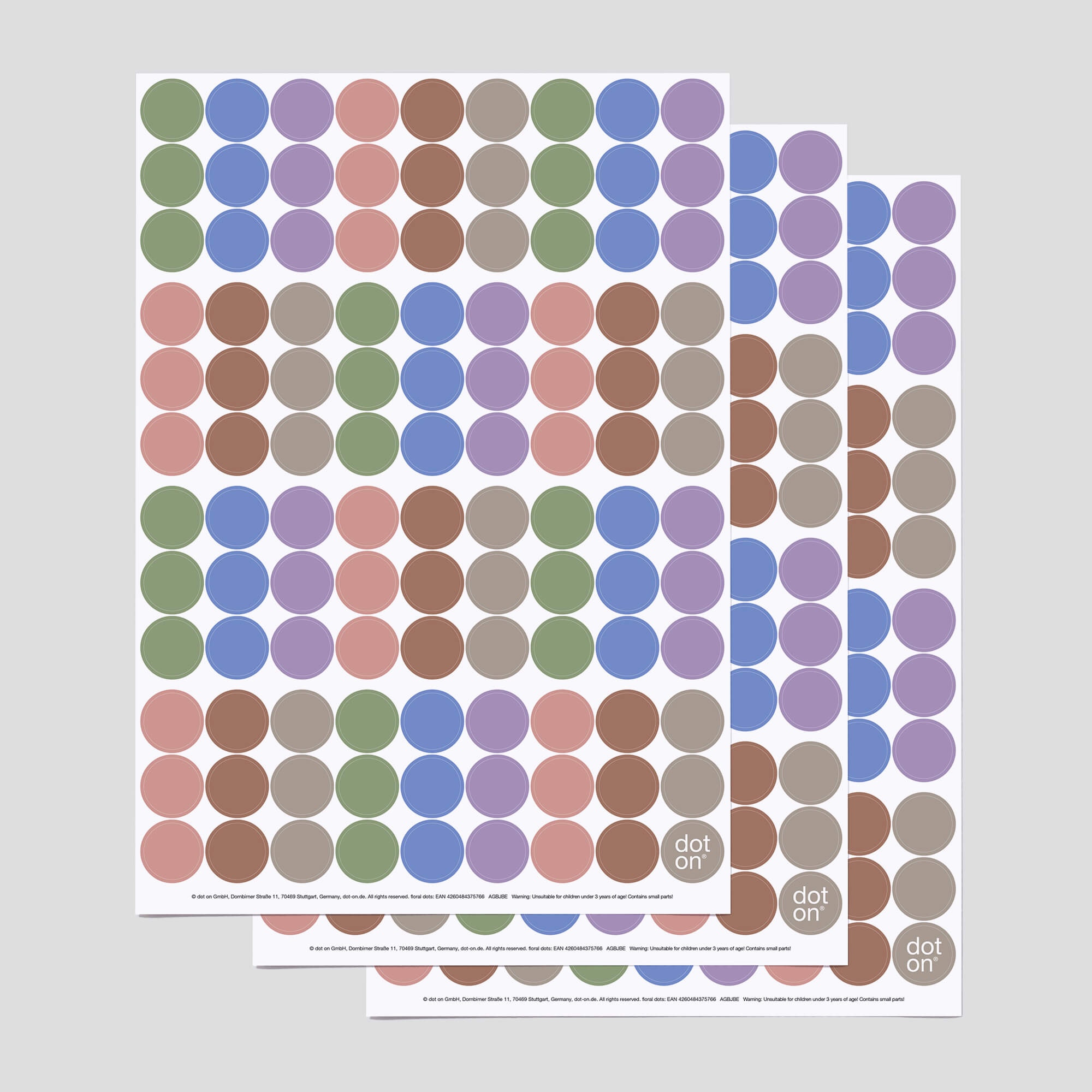 dot-on-klebepunkte-floral-dots-sticker-3er-set-pastell image 1