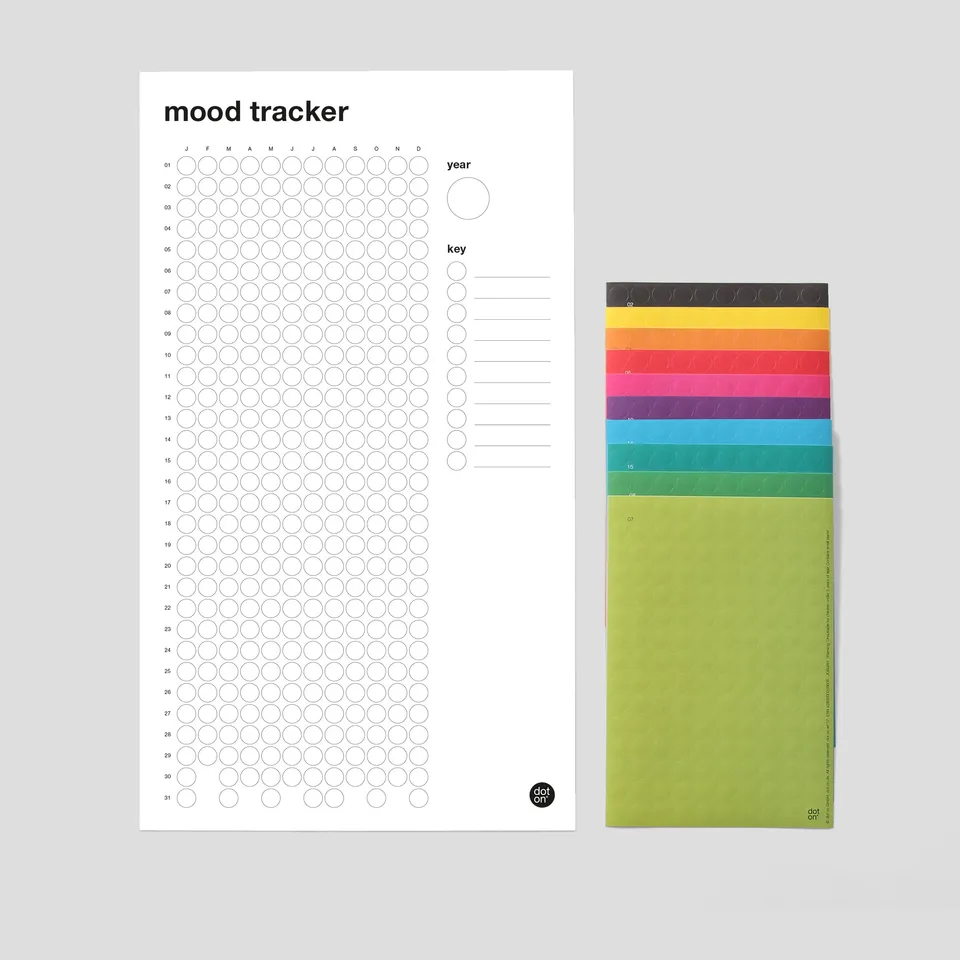 dot-on-mood-memory-moodtracker-36-cm-mit-klebepunkten image 1