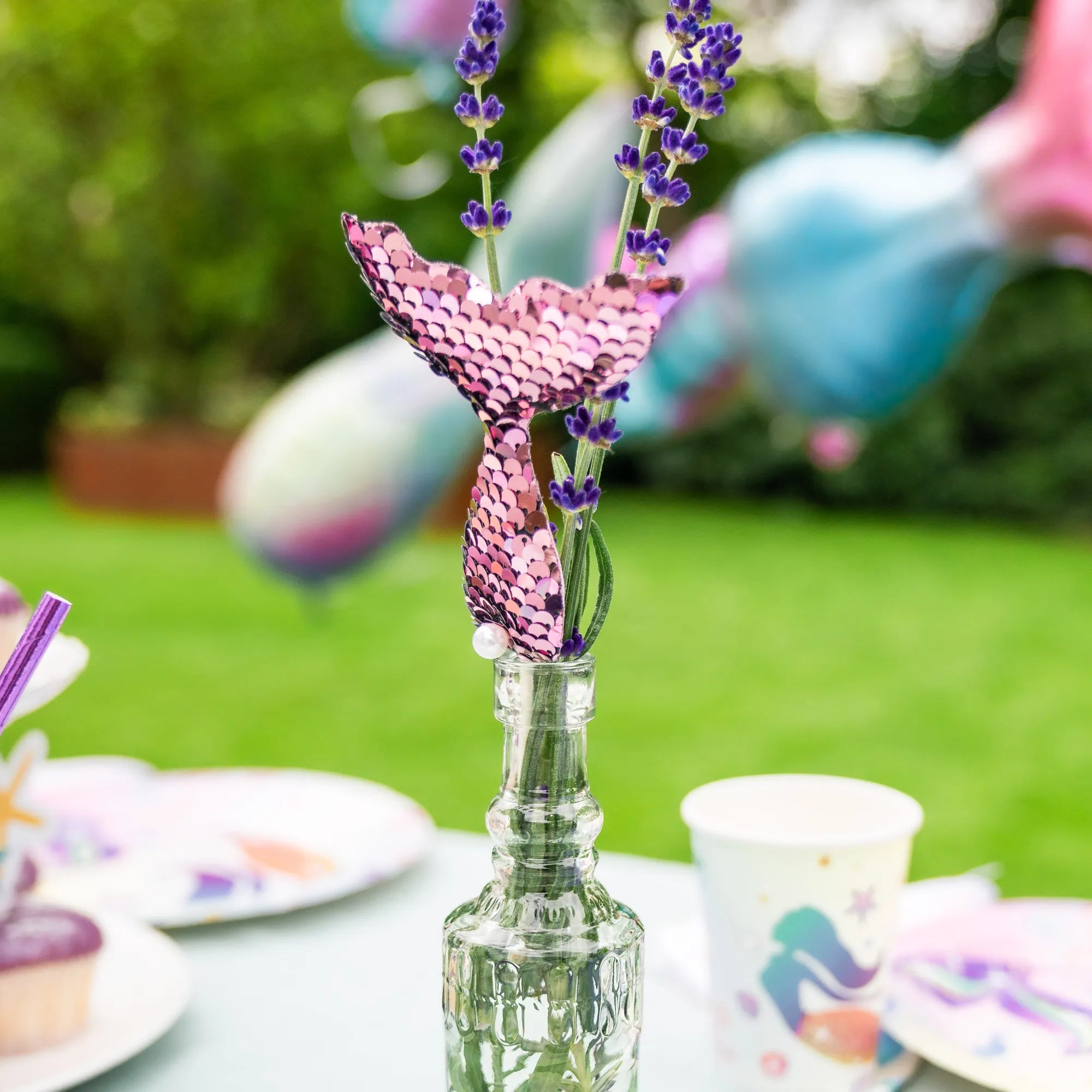 little-birthday-meerjungfrau-cupcake-deko-flosse-rosa-pailletten image 4