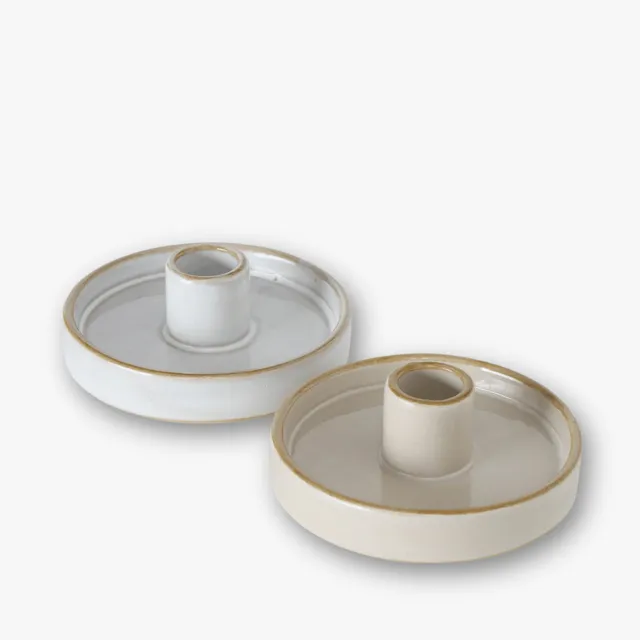 eventzauber-keramik-kerzenst-nder-set-wei-creme-2-teilig image 1