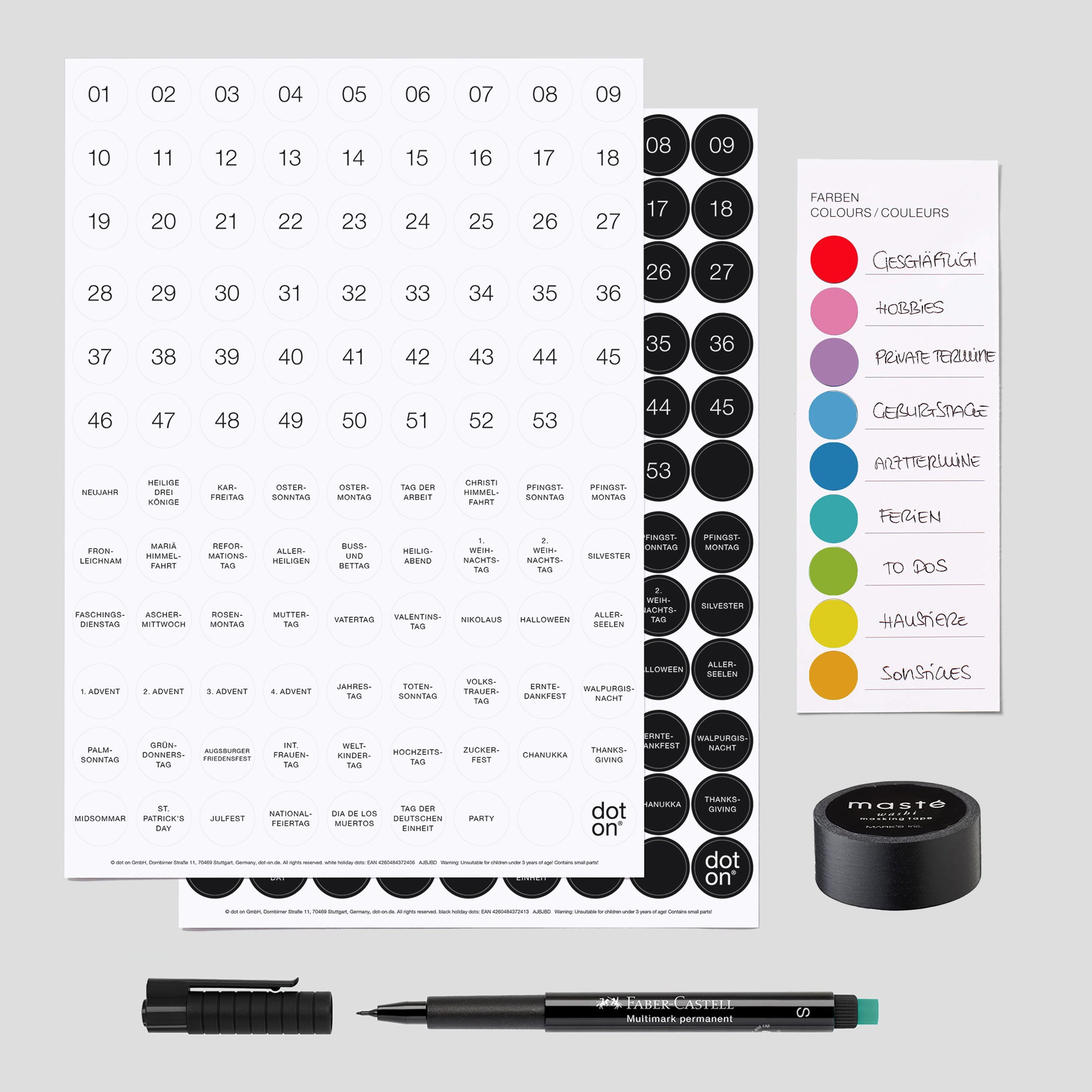 dot-on-dotty-essentials-jahresplaner-zubeh-r-set image 1