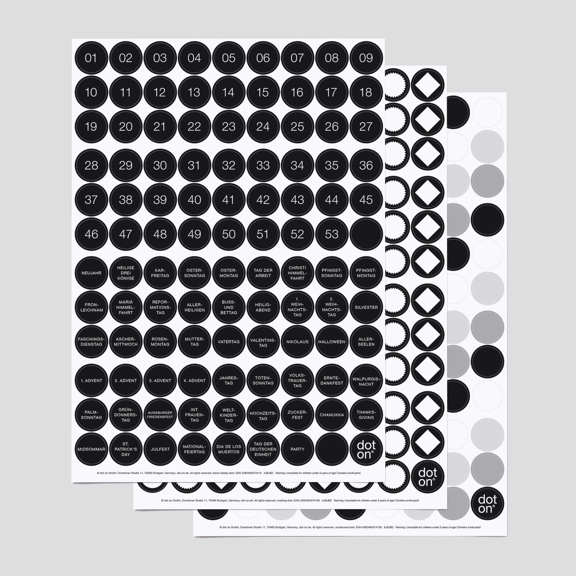 dot-on-klebepunkte-essential-dots-black-sticker-20-mm-3er-set image 1