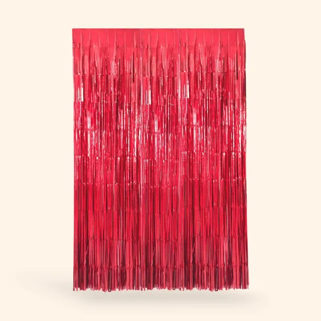 little-birthday-vorh-nge-girlanden-lametta-vorhang-rot-1x2-m image 1