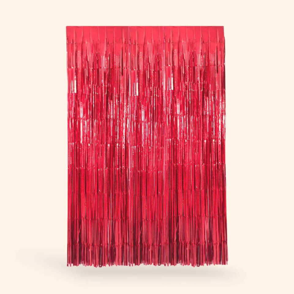 little-birthday-vorh-nge-girlanden-lametta-vorhang-rot-1x2-m image 1