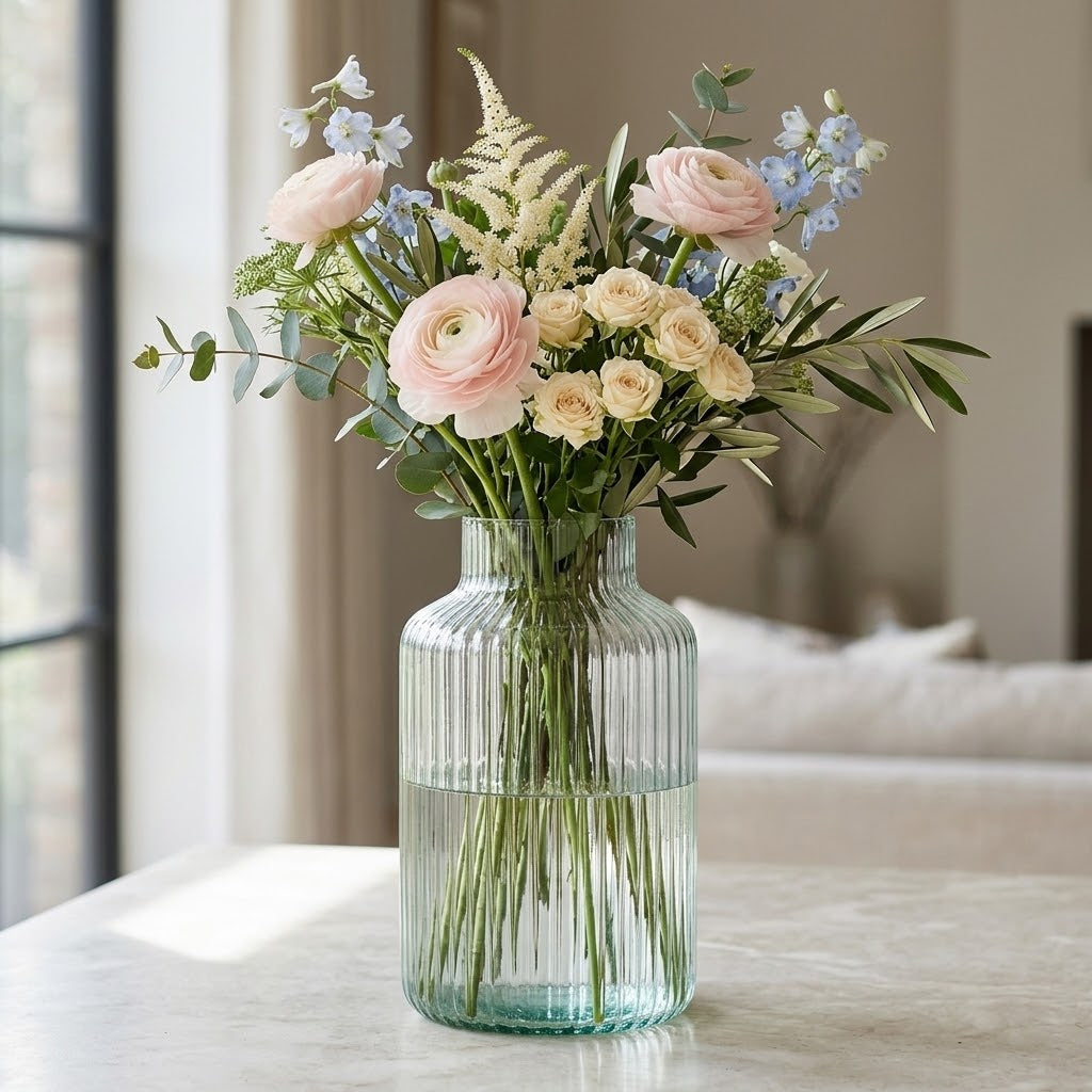 eventzauber-vasen-vase-glas-rille-klar-h25-gro-f-r-str-u-e image 2