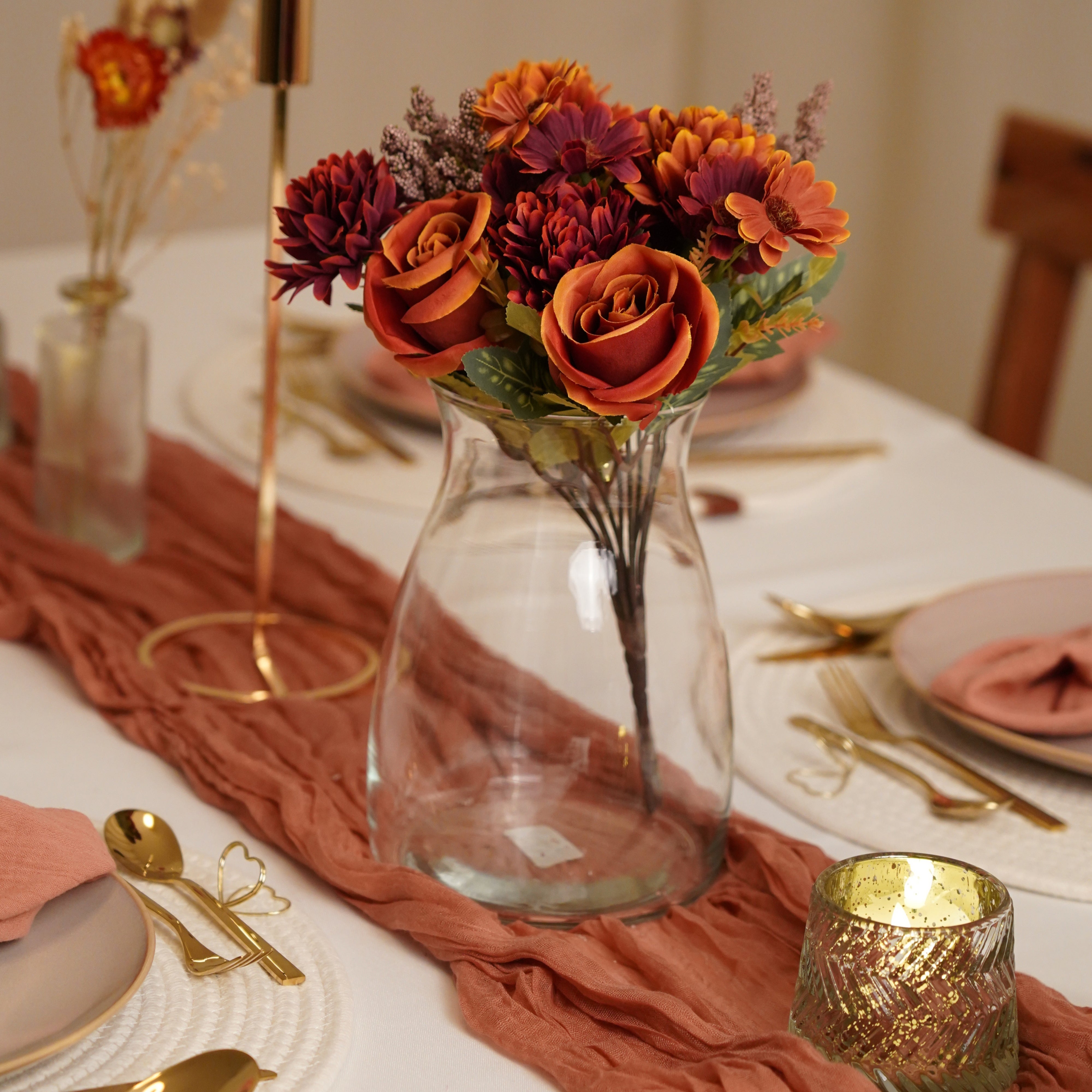 eventzauber-tischdeko-komplettset-romantic-boho-altrosa-gold-20-30 image 7
