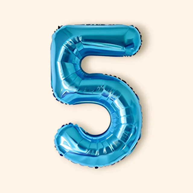 little-birthday-helium-luftballons-zahlenluftballon-5-folienballon-101-cm image 1